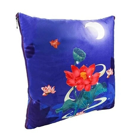 緞面抱枕兩用被