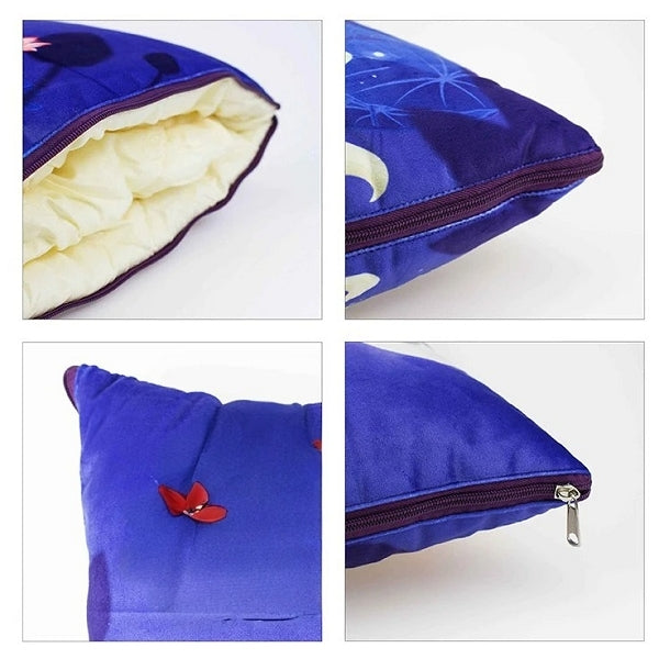 緞面抱枕兩用被