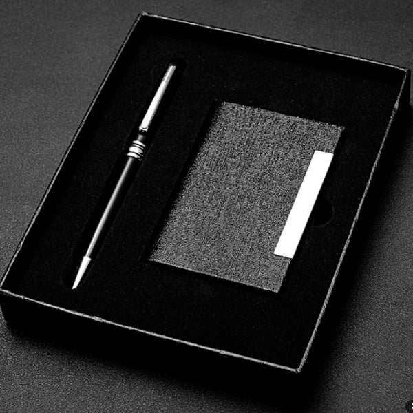 金屬筆+不銹鋼名片盒禮盒