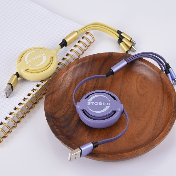 客製三合一伸縮充電線