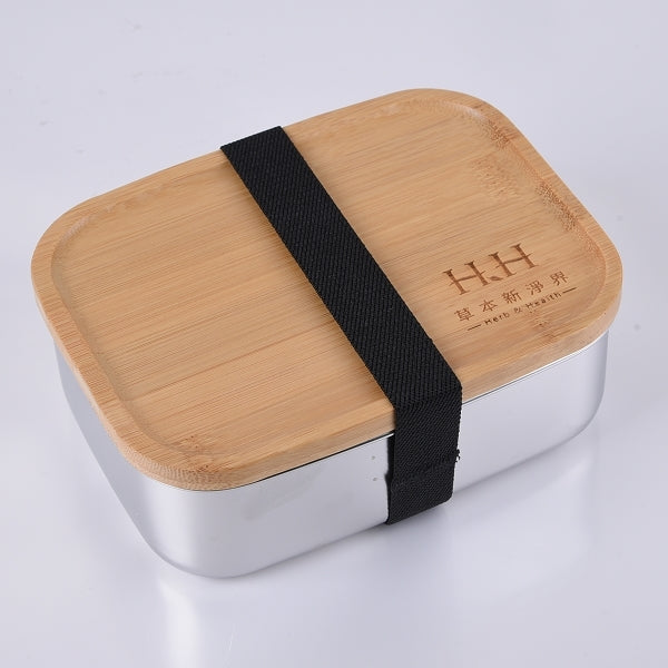 竹蓋單層兩格餐盒