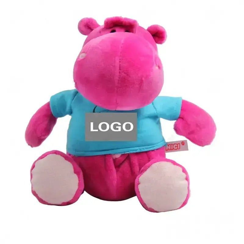 19cm多彩河馬毛絨玩具