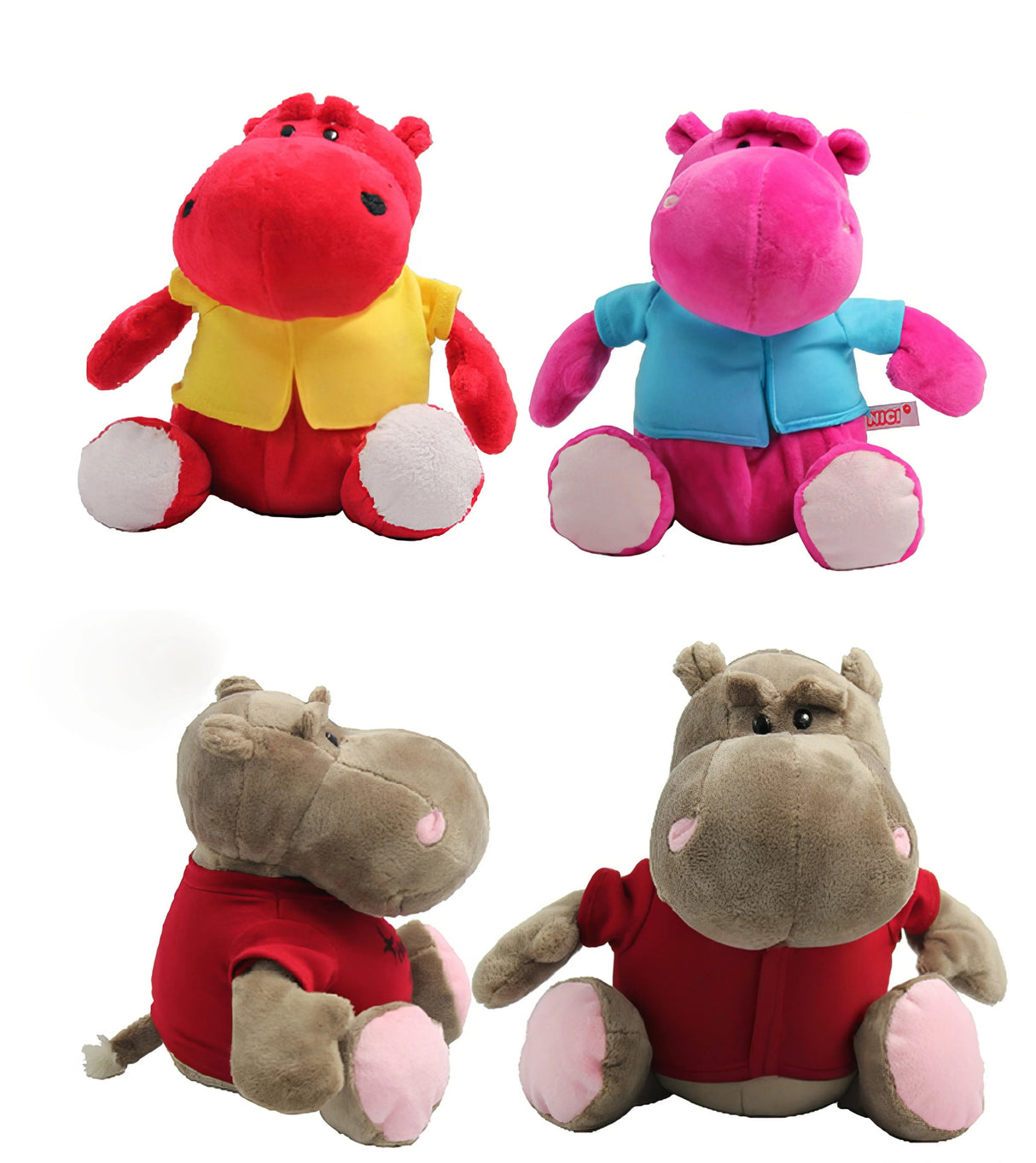 19cm多彩河馬毛絨玩具