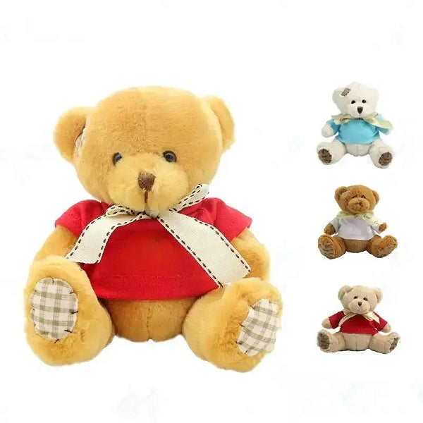 16cm多彩絲帶小熊毛絨玩具