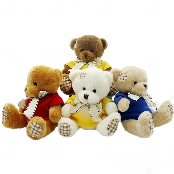 16cm多彩絲帶小熊毛絨玩具