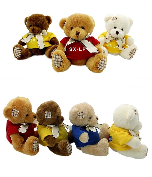 16cm多彩絲帶小熊毛絨玩具