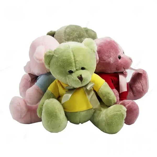 20cm多彩絲帶小熊毛絨玩具