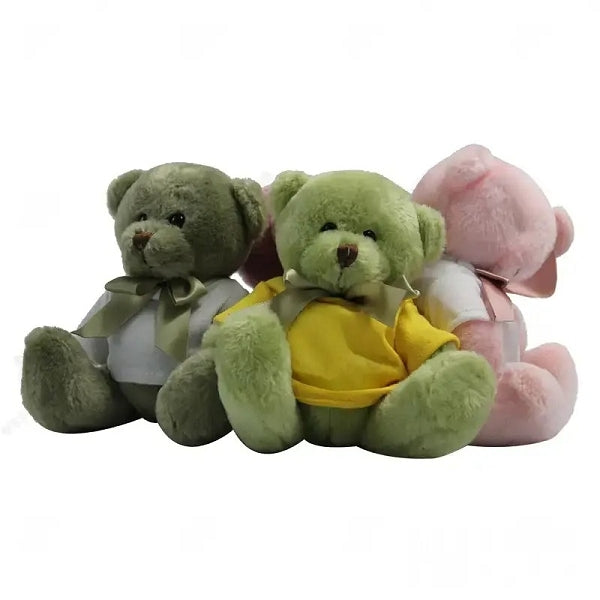 16cm多彩絲帶小熊毛絨玩具