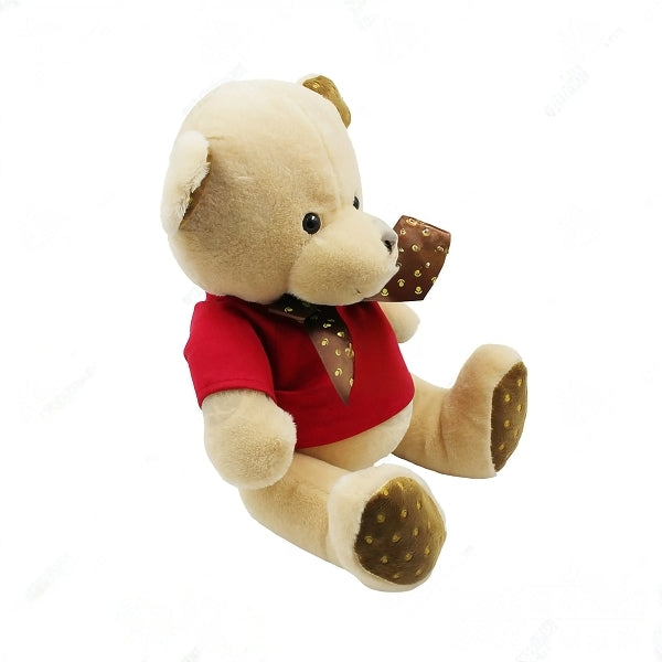 27cm小草絲帶毛絨小熊