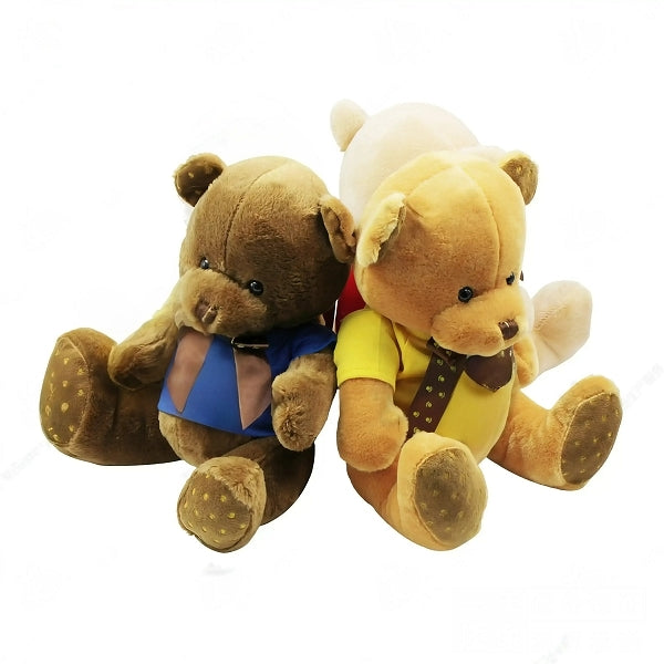 27cm小草絲帶毛絨小熊