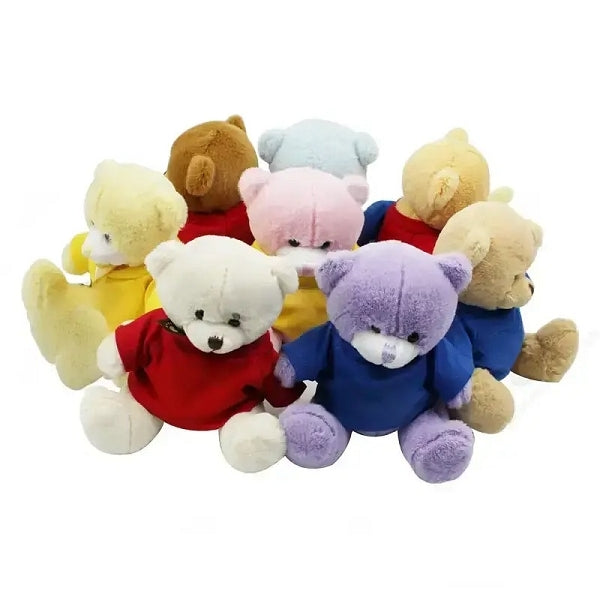 16cm多彩腳印絲帶毛絨小熊