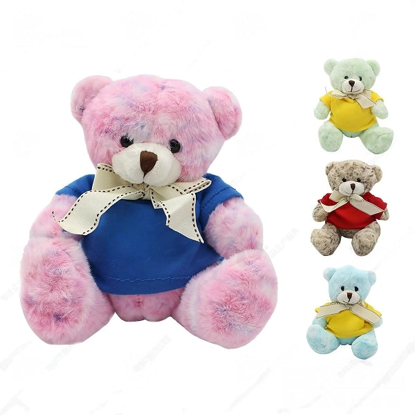 16cm多彩雪花絲帶小熊毛絨玩具
