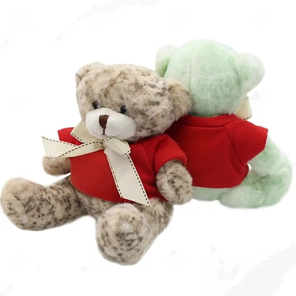 16cm多彩雪花絲帶小熊毛絨玩具