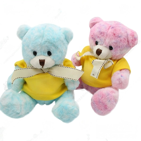 16cm多彩雪花絲帶小熊毛絨玩具