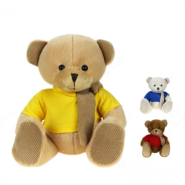 【少量客製】24cm多彩針織圍巾熊毛絨玩具