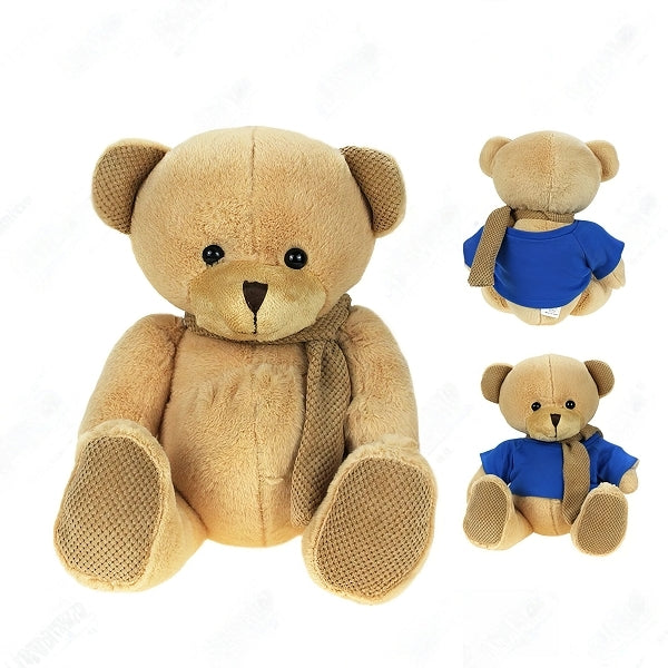 【少量客製】24cm多彩針織圍巾熊毛絨玩具