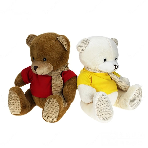 【少量客製】24cm多彩針織圍巾熊毛絨玩具