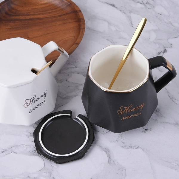 北歐鑽石切面陶瓷馬克杯