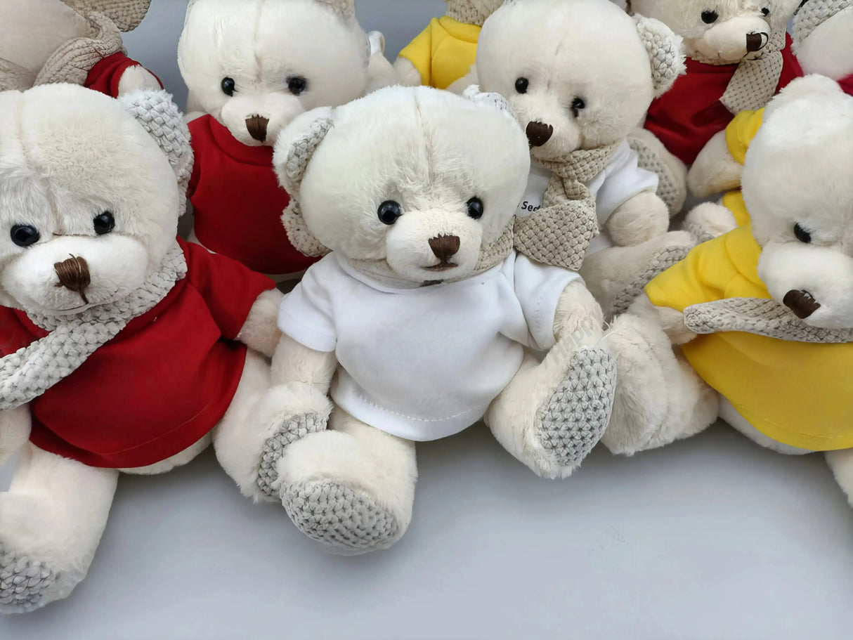 【少量客製】16cm多彩針織圍巾熊毛絨玩具