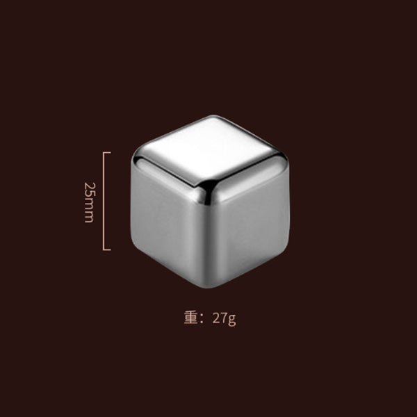 25mm方形不鏽鋼冰塊4入組+夾子