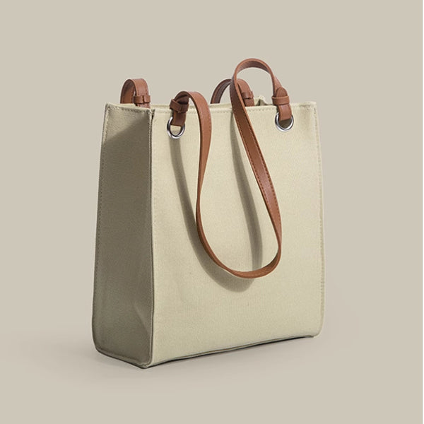 皮革提把加厚帆布袋