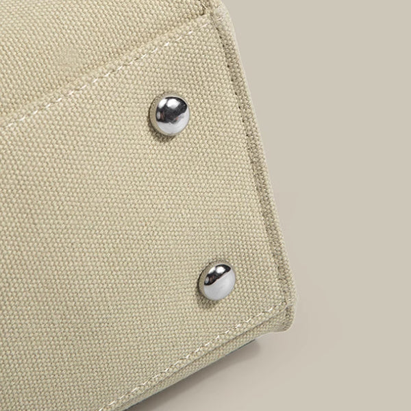 皮革提把加厚帆布袋