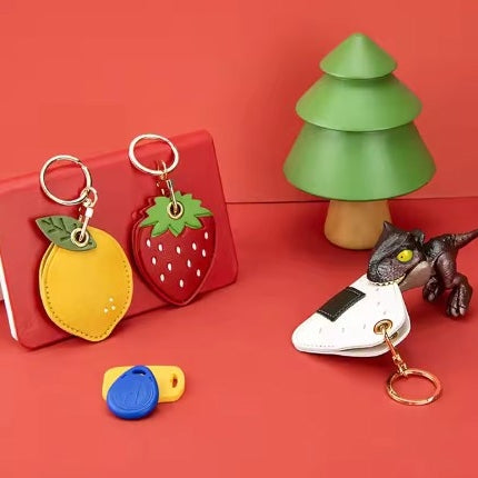 PU皮革門禁卡套鑰匙圈