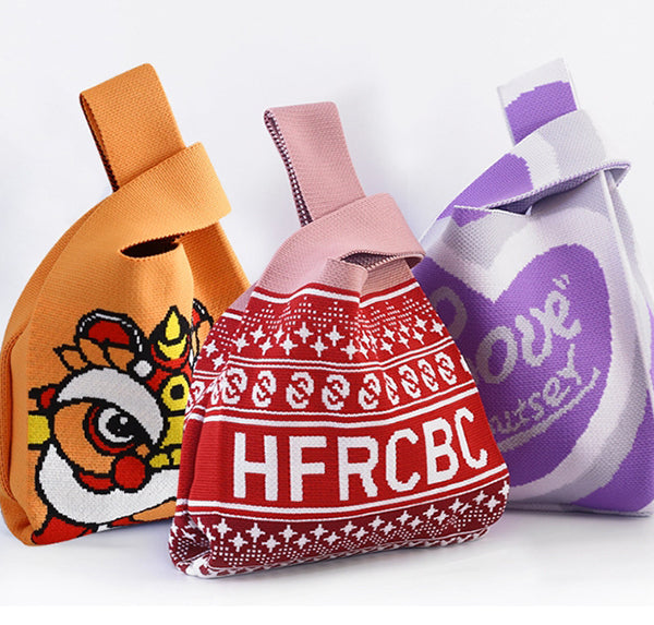 針織手腕手提袋