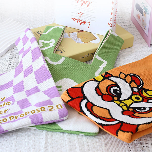 針織手腕手提袋