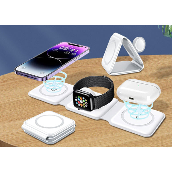 三合一折疊無線充電器