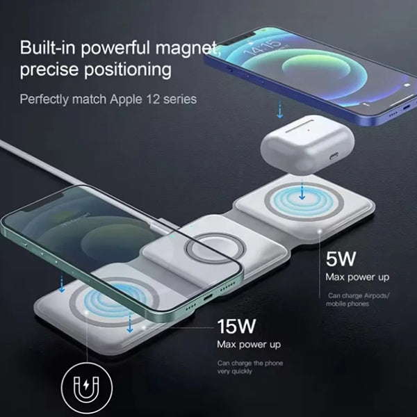 三合一折疊無線充電器