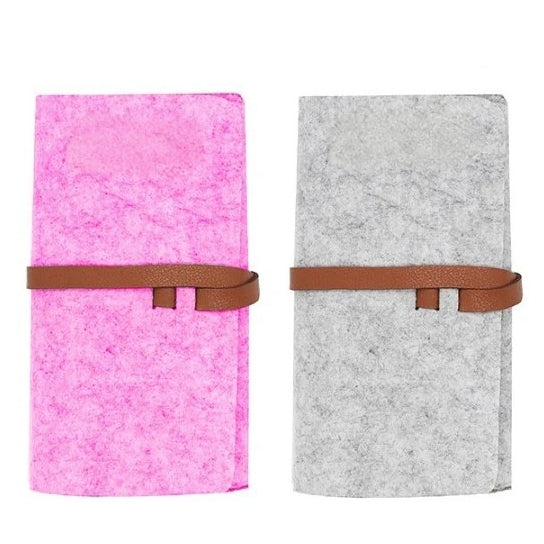 皮革綁繩毛氈眼鏡包