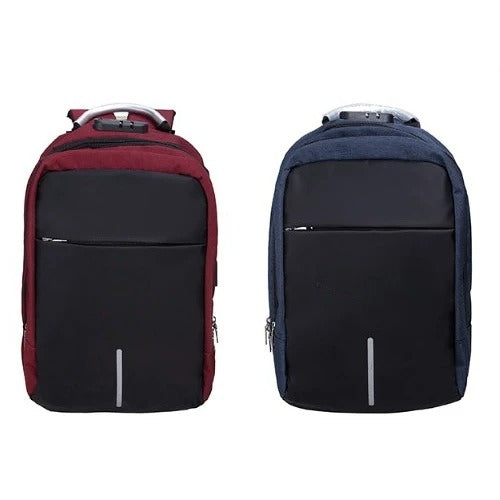 牛津布USB充電口商務雙肩背包