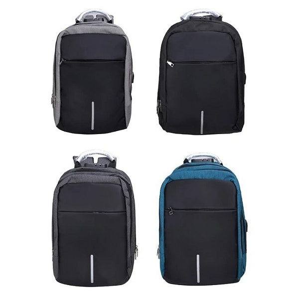 牛津布USB充電口商務雙肩背包