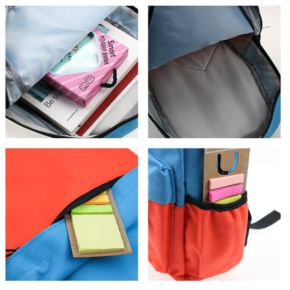 拼接色兒童雙肩書包