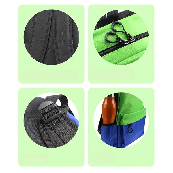 拼接色兒童雙肩書包