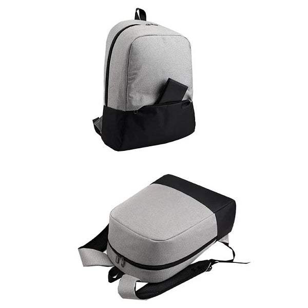 拼色雙肩USB電腦包