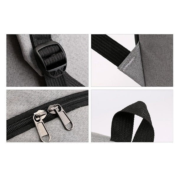 拼色雙肩USB電腦包