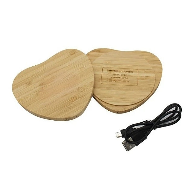 心形木質無線充電器