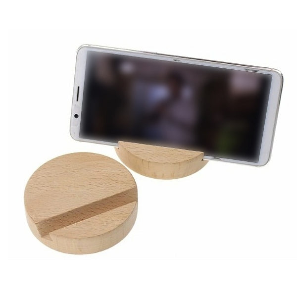 圓形實木手機支架
