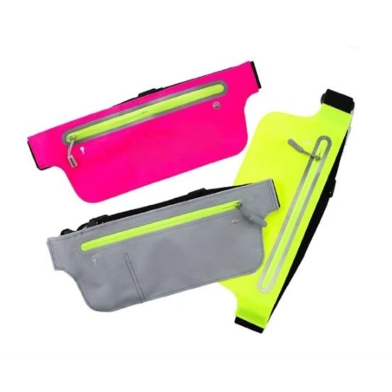 螢光拉鍊貼身運動腰包