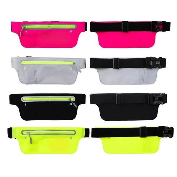 螢光拉鍊貼身運動腰包