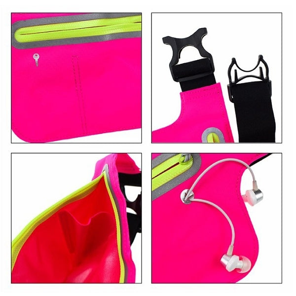 螢光拉鍊貼身運動腰包