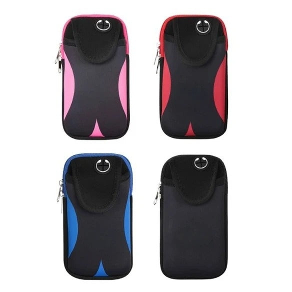 防水拼色運動臂包