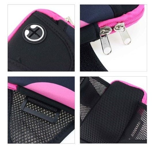 防水拼色運動臂包