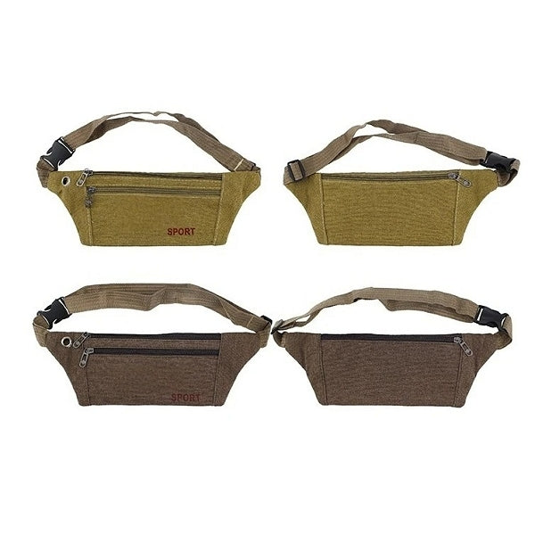 帆布多隔層腰包