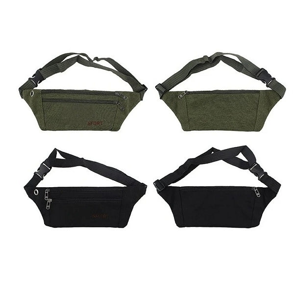 帆布多隔層腰包