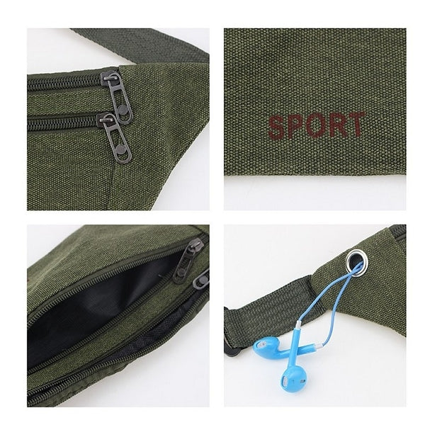 帆布多隔層腰包