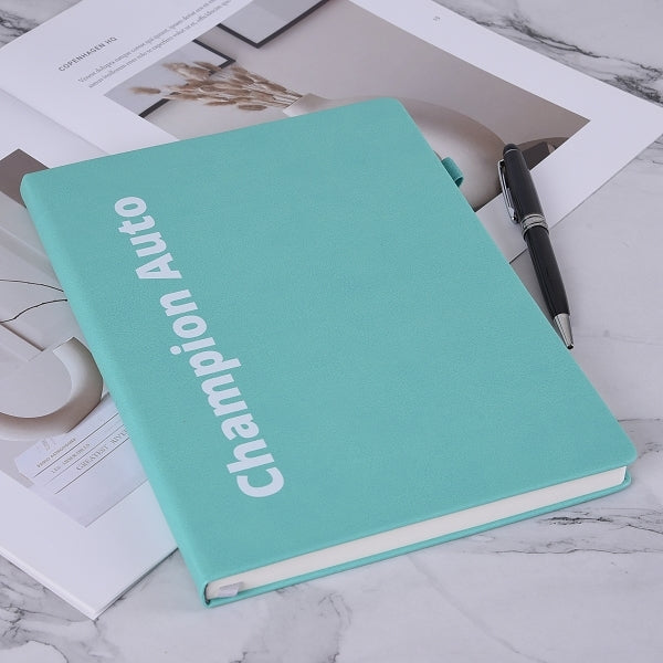 16K封面燙白PU皮筆記本