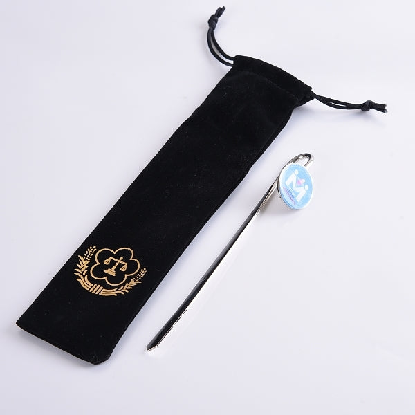 立體金屬書籤-絨布燙金收納袋